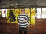 First Selectman W. Kurt Miller behind bars at the Muscular Dystrophy Associations Lockup event on February 16, 2012